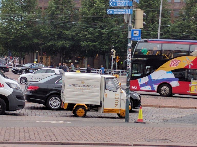 Champagne delivery truck